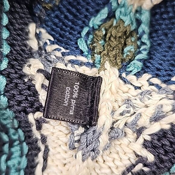 RARE Peruvian Connection Women's Floral Printed Cardigan Cream Teal Size XS - Picture 9 of 9